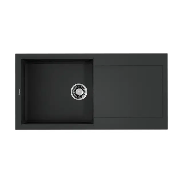 Omoikiri Sakaime 100-BL Кухонная мойка Tetogranit 100x50 см, цвет: черный 4993884