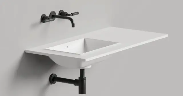 Salini Onda из S-Stone Раковина подвесная, прямоугольная, 200х70х14,6h см, цвет: белый матовый 14022061M