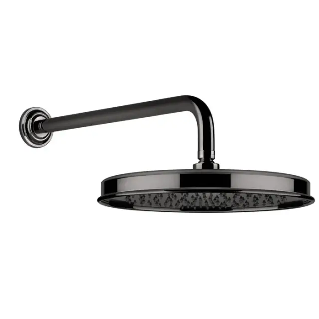 Gessi Venti20 Верхний душ d32,8 см, 1 вид струи, кронштейн настенный 38,9, цвет: black metal PVD 65149#706
