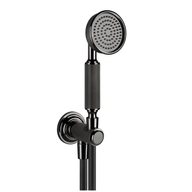 Gessi Venti20 Душевой гарнитур: ручной душ, держатель, шланг 150 см, цвет: black metal PVD 65123#706