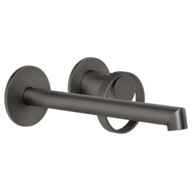 Gessi Anello Смеситель для раковины настенный, излив - 16 см, цвет: black metal brushed PVD 63383#707