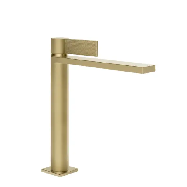 Gessi Inverso Diamantato Смеситель для раковины высокий, с д/к, излив 20 см, цвет: brushed brass PVD 73655#727
