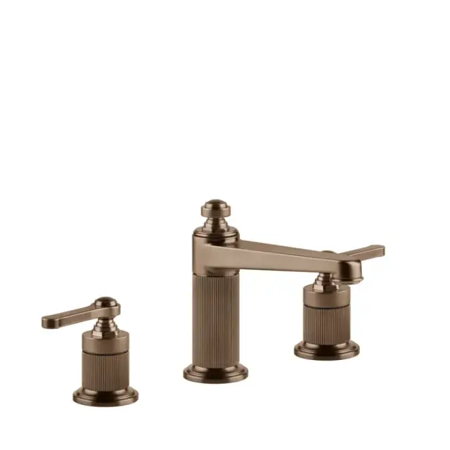 Gessi Venti20 Смеситель для раковины на 3 отв., с д/к, дл. излива 13,4 см, цвет: copper brushed PVD 65012#708