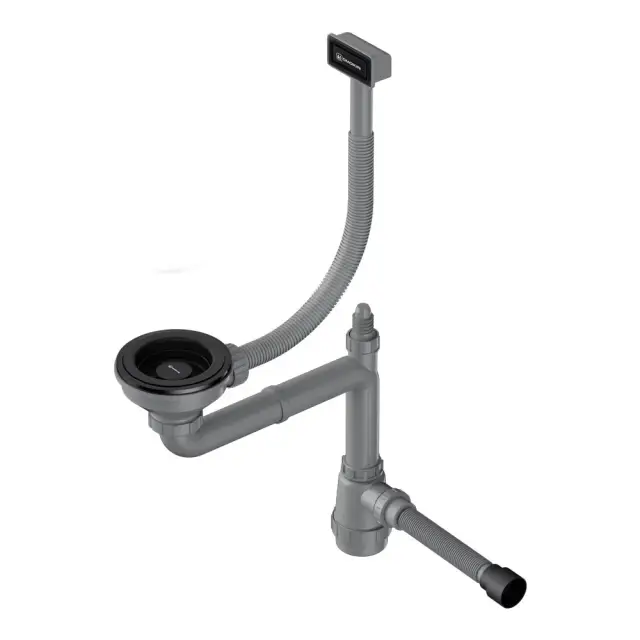 Omoikiri WK-1-GB Арматура для одночашевых моек с прямоугольным переливом цвет: графит 4956875