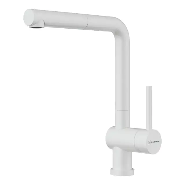 Omoikiri Akashi-S-WH Смеситель для кухни с гибким изливом цвет: белый 4994572
