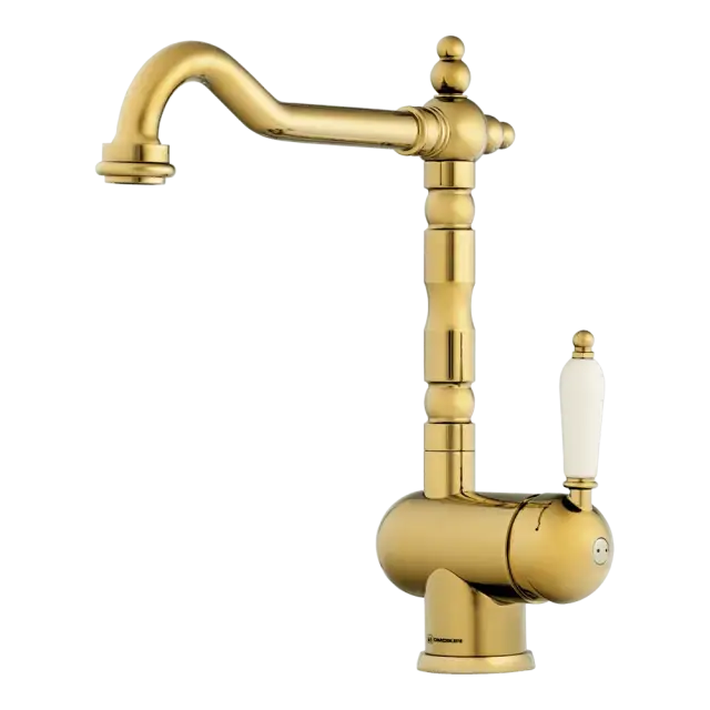 Omoikiri Kyoto-G Смеситель для кухни, высота излива 22 см, цвет: золото 4994508