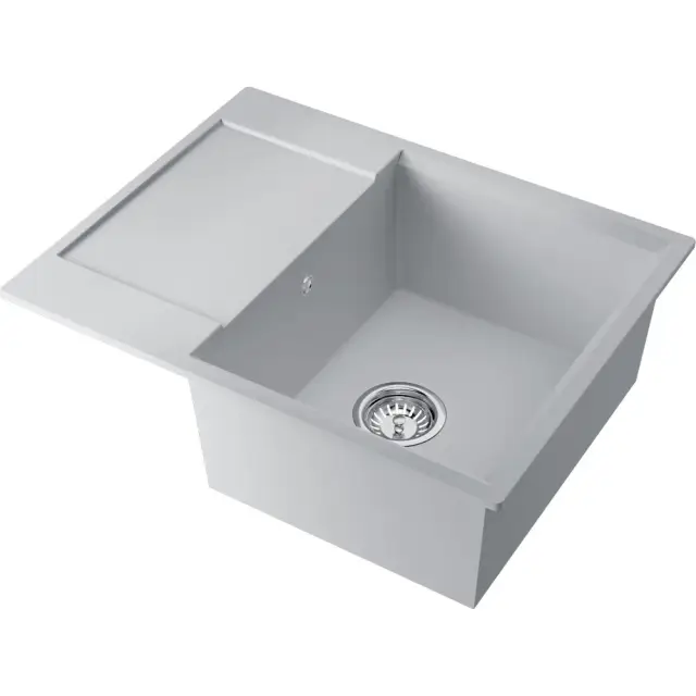 Omoikiri Daisen 65-WH Кухонная мойка из Artgranit 65x51 см, оборачиваемое крыло цвет: белый 4997523