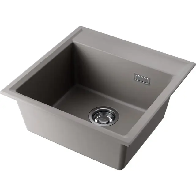 Omoikiri Daisen 51-GR Кухонная мойка из Artgranit 51x51 см, цвет: leningrad grey 4997306