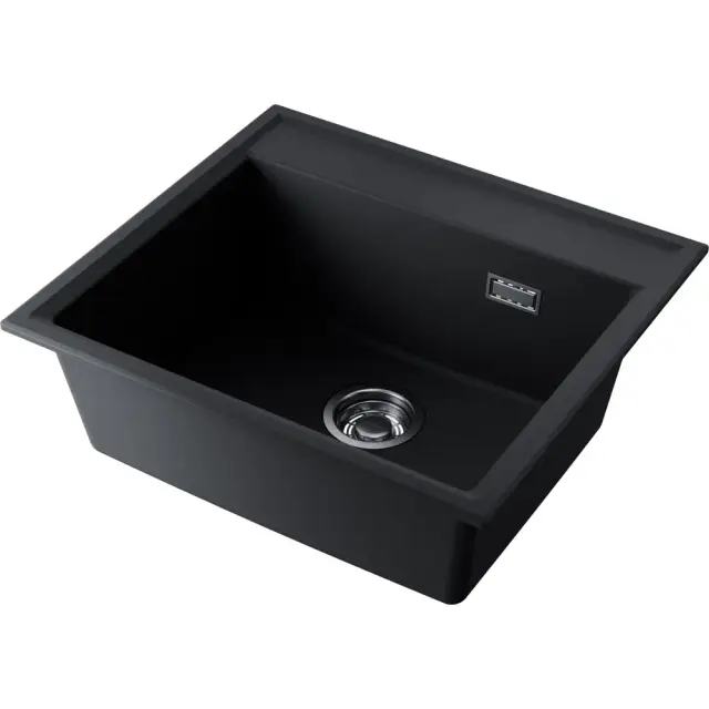 Omoikiri Daisen 57-BL Кухонная мойка из Artgranit 57x51 см, цвет: черный 4997308