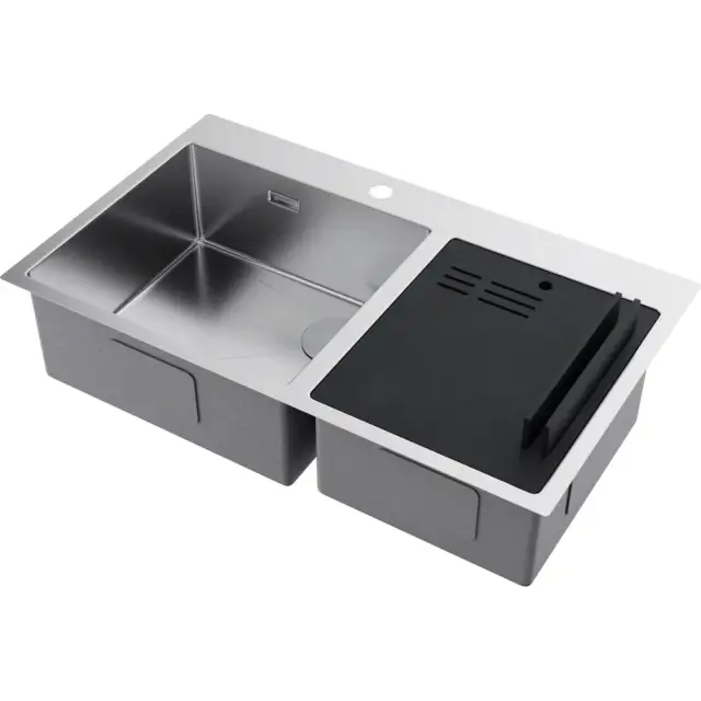 Omoikiri Akisame 86-2 Side-IN Кухонная мойка из нержавеющей стали 86x51 см, цвет: нержавеющая сталь 4997021