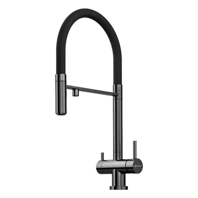 Omoikiri Kanto-GM-BL Смеситель для кухни с гибким изливом и подкл. фильтра цвет: вороненная сталь 4994605