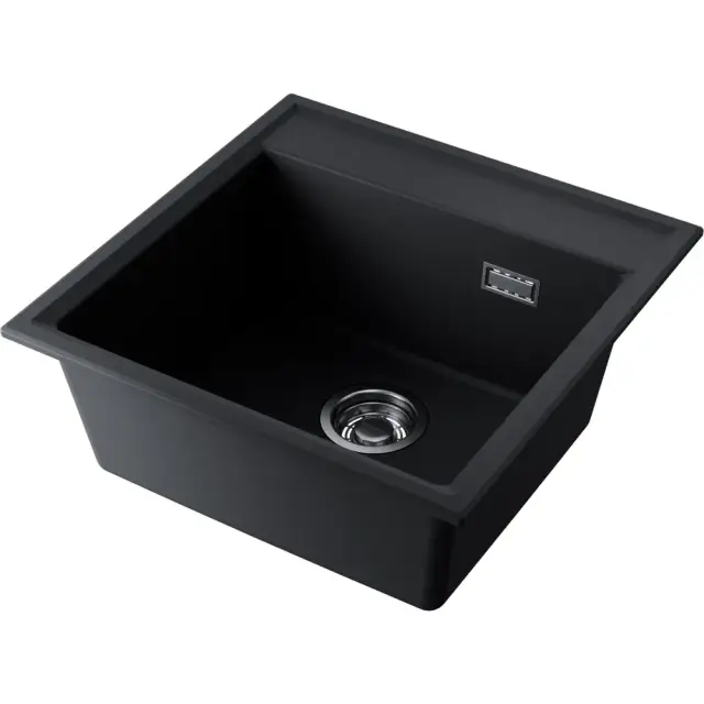 Omoikiri Daisen 51-BL Кухонная мойка из Artgranit 51x51 см, цвет: черный 4997303