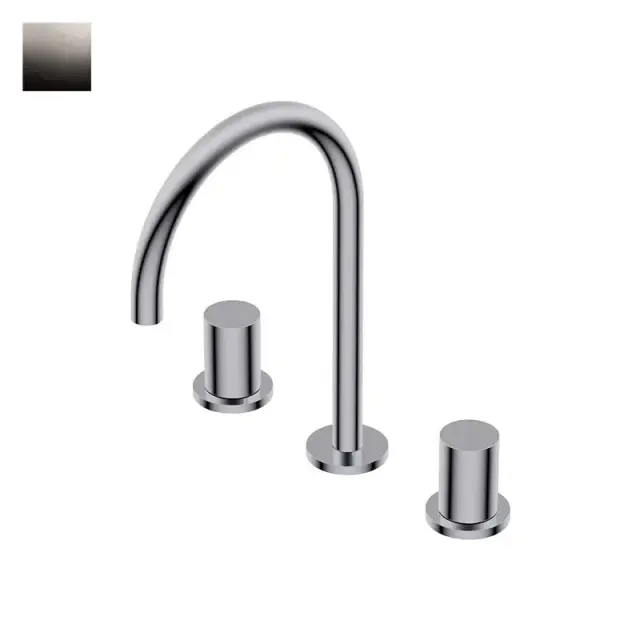 Ritmonio Diametro35 S Смеситель для раковины на 3 отв., излив 16 см, цвет: blx brushed black chrome PR52AE202BLX