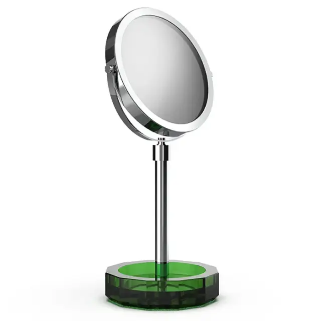 Decor Walther Kristall KSA Косметическое зеркало, 5x увеличение d15 см, цвет: зеленый/хром 0941796