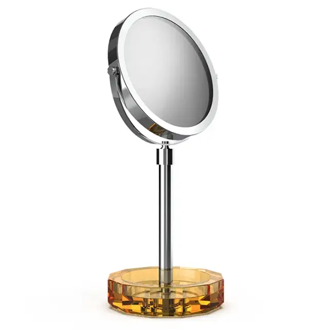 Decor Walther Kristall KSA Косметическое зеркало, 5x увеличение d15 см, цвет: янтарь/хром 0941781