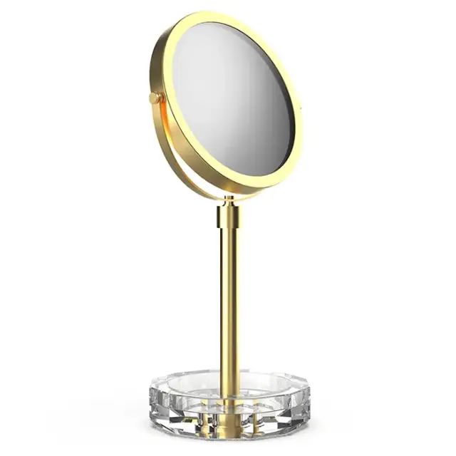 Decor Walther Kristall KSA Косметическое зеркало, 5x увеличение d15 см, цвет: кристальный/золото 0941956