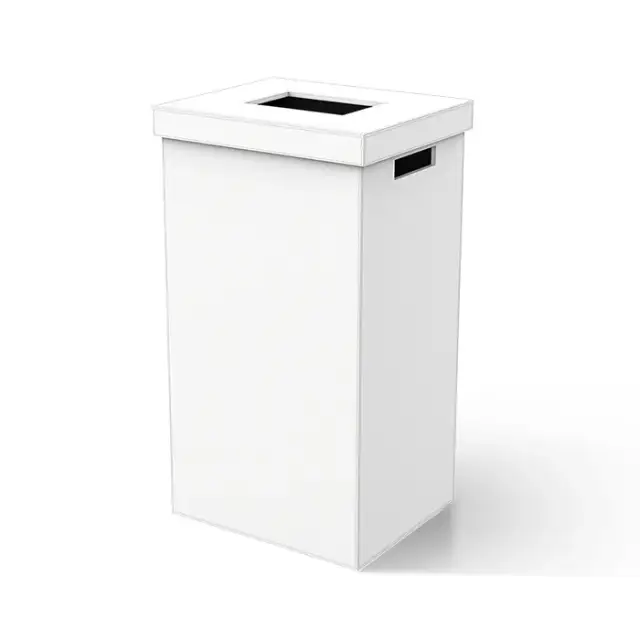 Decor Walther Brownie AWB Корзина для мусора напольная 38x32x67h см, искусст. кожа, цвет: белый мат 0937550