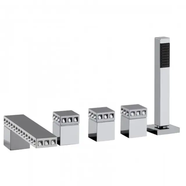 Bongio Pure Glam Смеситель для ванны, на борт, цвет: хром/Swarovski 6P531CR0D01SW