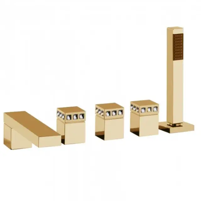 Bongio Pure Glam Смеситель для ванны, на борт, цвет: золото/Swarovski прозрачные 6P531OR0D01