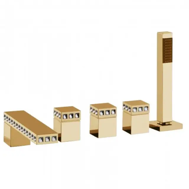 Bongio Pure Glam Смеситель для ванны, на борт, цвет: золото/Swarovski 6P531OR0D01SW