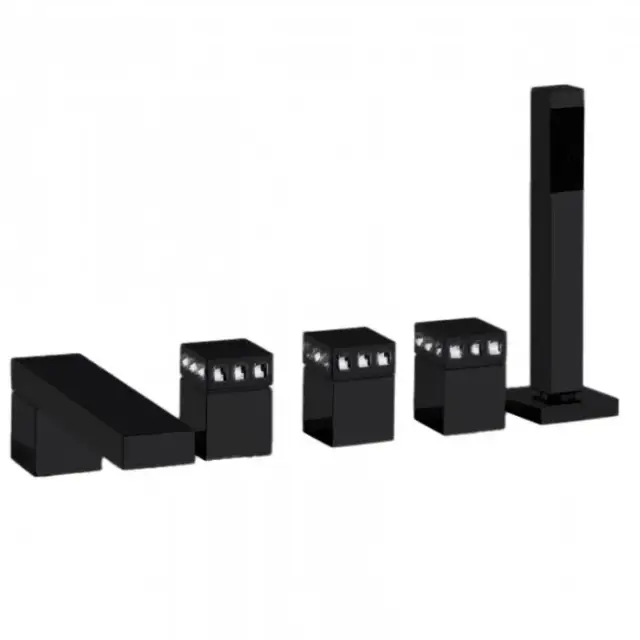 Bongio Pure Glam Смеситель для ванны, на борт, цвет: черный матовый/Swarovski прозрачные 6P531NE0D01