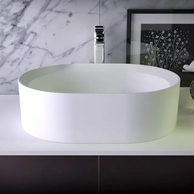 Knief Glow Раковина чаша 50х40х15h см, K-Stone, без перелива, цвет: белый матовый 0600-066-01