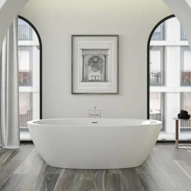 Knief Loom Ванна из Acrylic отдельностоящая 190х94 см, слив по центру, цвет: белый глянцевый 0100-288-06