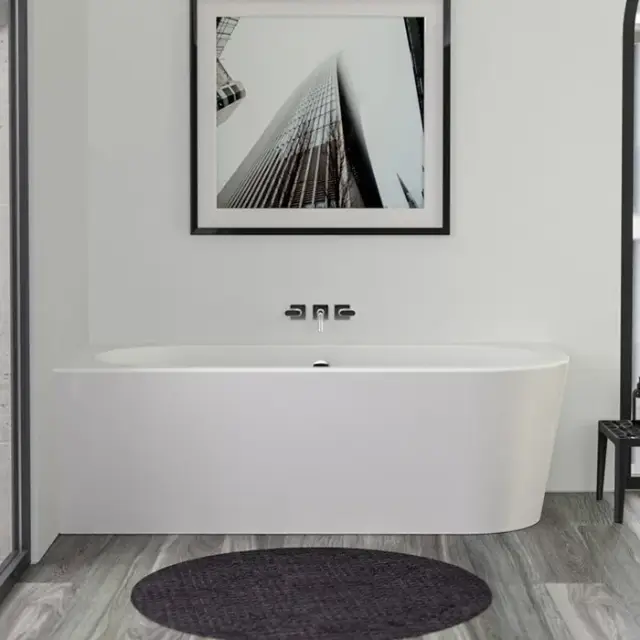 Knief Wall Ванна из Acrylic угловая 180х80 см, левая, слив по центру, цвет: белый глянцевый 0100-077-R-07