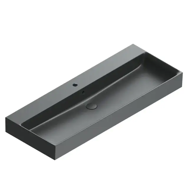 Catalano Premium Раковина подвесная 120х47 см, 1 отверстие под смеситель, перелив, цвет: черный мат. 0221202022
