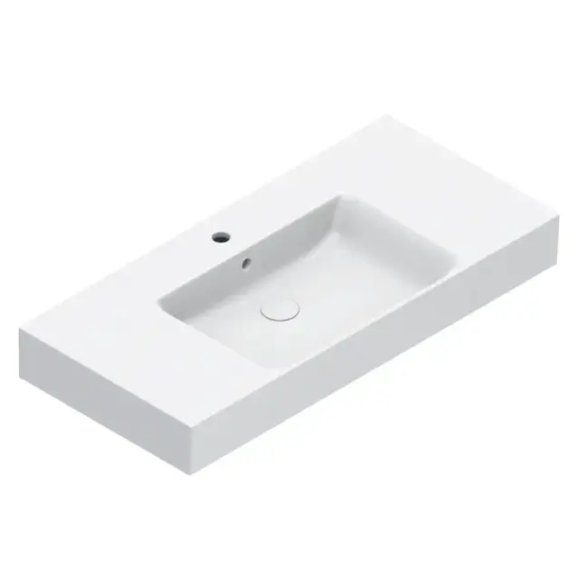 Catalano Premium Раковина подвесная 100х47 см, отверстие под смеситель, перелив, цвет: белый глянец 0221011001