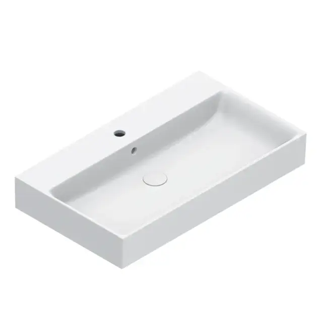 Catalano Premium Раковина подвесная 80х47 см, 1 отверстие под смеситель, перелив, цвет: белый глянец 0220801001