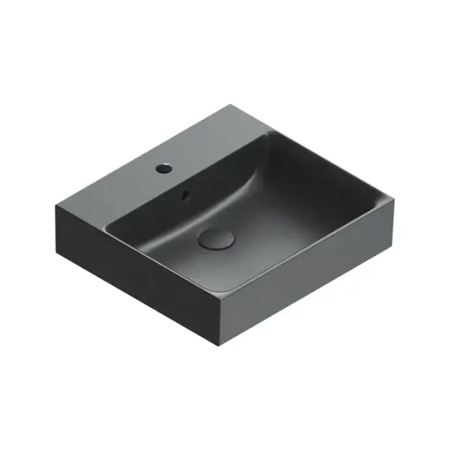Catalano Premium Раковина подвесная 50х47 см, 1 отверстие под смеситель, перелив, цвет: черный мат. 0220501022