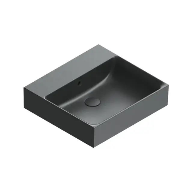 Catalano Premium Раковина подвесная 50х47 см, без отверстия под смеситель, перелив, цвет: черный мат 0220500022