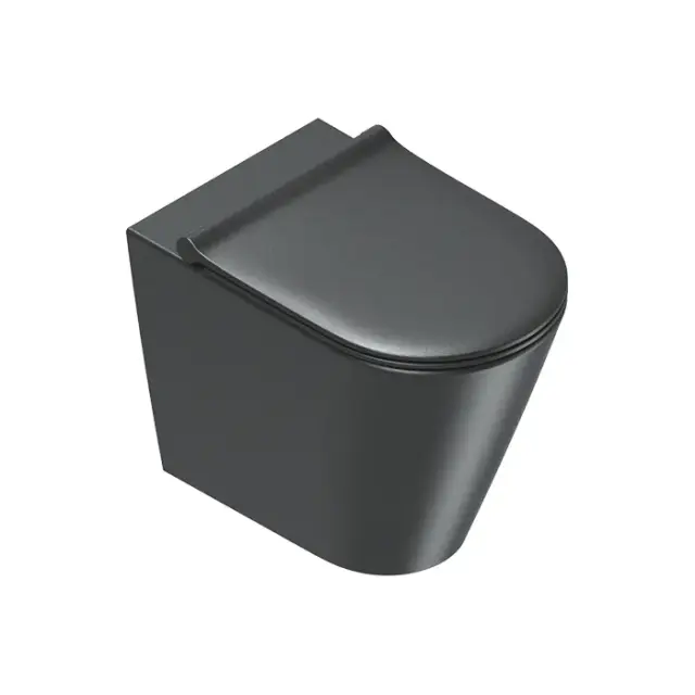 Catalano Zero Унитаз приставной 35х55 см, безободковый, смыв торнадо, цвет: черный матовый 0114550022