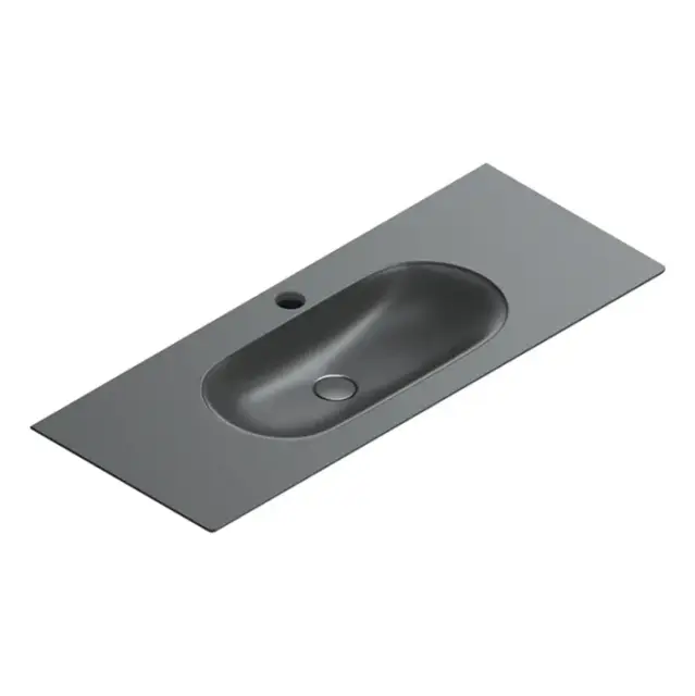 Catalano Sfera Раковина накладная 125х50 см, 1 отверстие под смеситель, цвет: черный матовый 0521261022