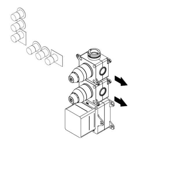 Ritmonio Встроенная часть термостатического смесителя на 2 потока, для душа PM0030J