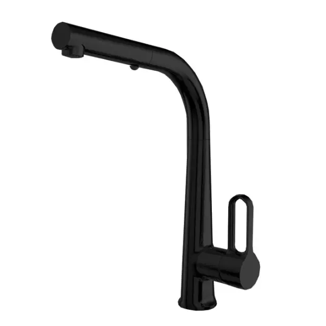 Fima Carlo Frattini Kitchen Смеситель для кухни с поворотно-выдвижным изливом, цвет: black matt F7026NS