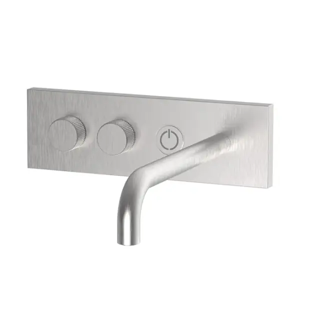 Fima Carlo Frattini Switch Смеситель для раковины встраив. c кнопкой on/off, цвет: stainless steel F5951LX5/180SINOX