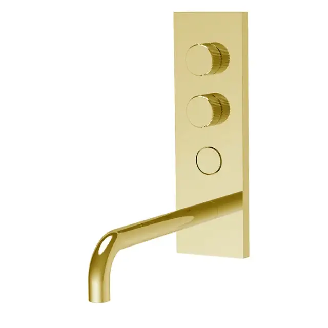 Fima Carlo Frattini Switch Смеситель для раковины встраив. c кнопкой, излив 21 см, цвет: gold F5951VLX5OR