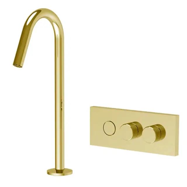 Fima Carlo Frattini Switch Смеситель для раковины встраив. c кнопкой, излив 12,6 см, цвет: gold F5951COR