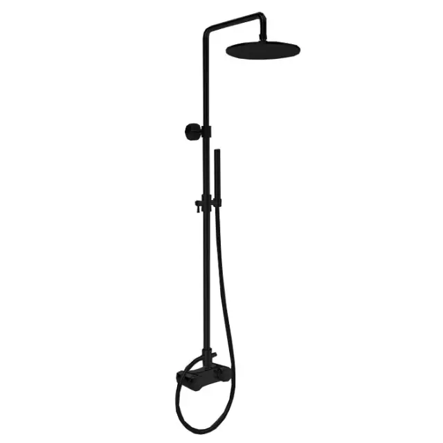 Fima Carlo Frattini Wellness Душевая стойка: термостат, душ, без накладки, цвет: black matt F5605/2XNS