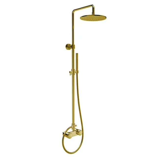 Fima Carlo Frattini Wellness Душевая стойка: термостат, душ, без накладки, цвет: gold F5605/2HOR