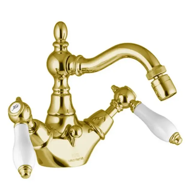 Fima Carlo Frattini Herend Смеситель для биде, с донным клапаном, излив 14,1 см, цвет: gold F5412CBOR