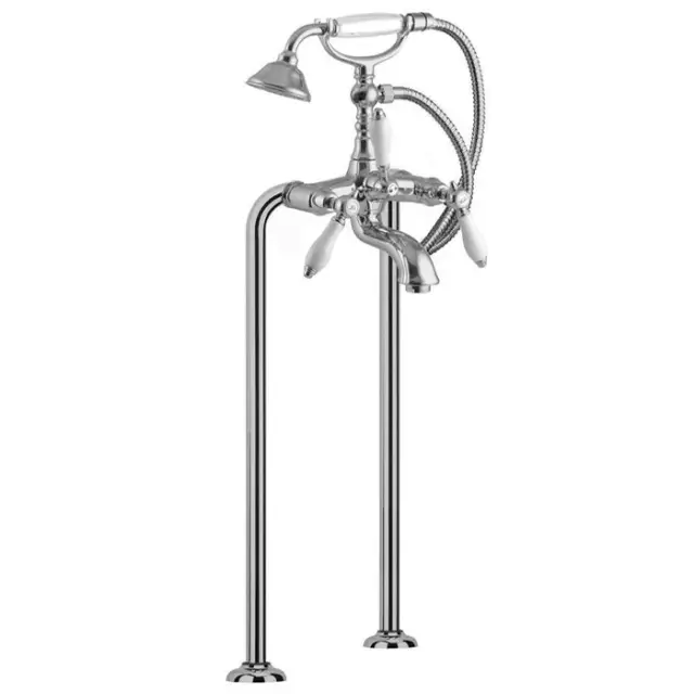 Fima Carlo Frattini Herend Смеситель для ванны напольный с душем, излив 70 см, цвет: chrome F5404/4CBCR