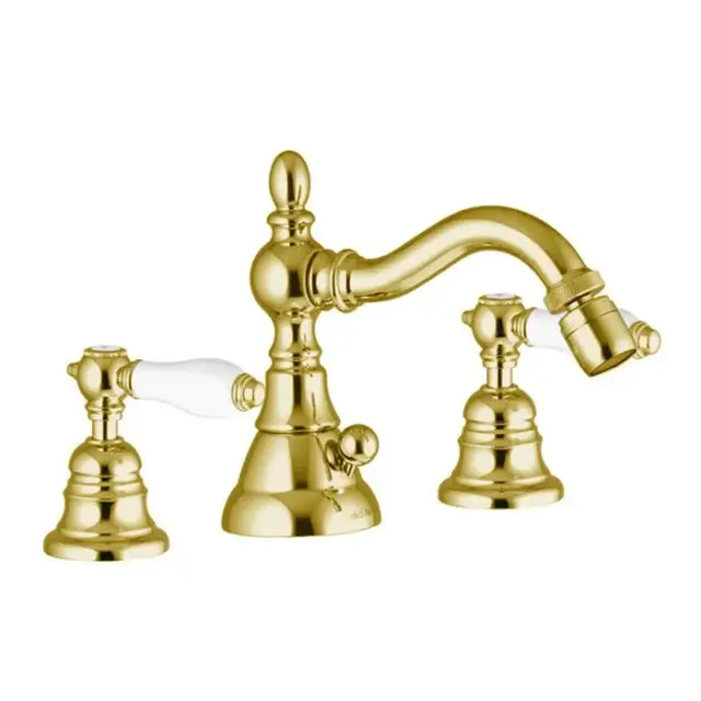 Fima Carlo Frattini Herend Смеситель для биде на 3 отверстия, с д/к, излив 14,1 см, цвет: gold F5402CNOR