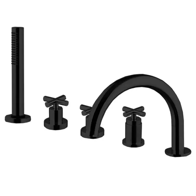 Fima Carlo Frattini Maxima Смеситель на борт ванны с ручным душем, цвет: black matt F5314NS