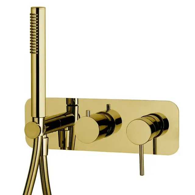 Fima Carlo Frattini Spillo Up Смеситель для душа встраиваемый, 2 потребителя, цвет: gold F3049WX2OR