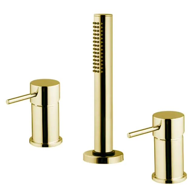 Fima Carlo Frattini Spillo Up Смеситель на борт ванны с ручным душем, без излива, цвет: gold F3044/1NOR