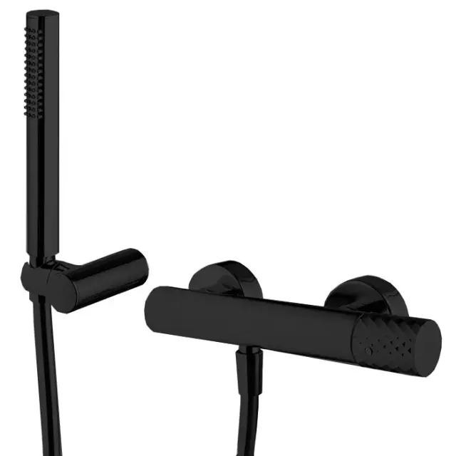 Fima Carlo Frattini Spillo Tech Смеситель для душа с душевым комплектом, x серия, цвет: black matt F3035TXNS