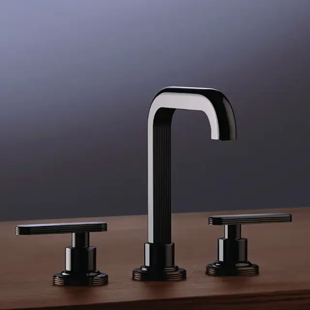 Fima Carlo Frattini Park Lane Смеситель для раковины, на 3 отвер, излив 15 см, цвет: black chrome F1301CN